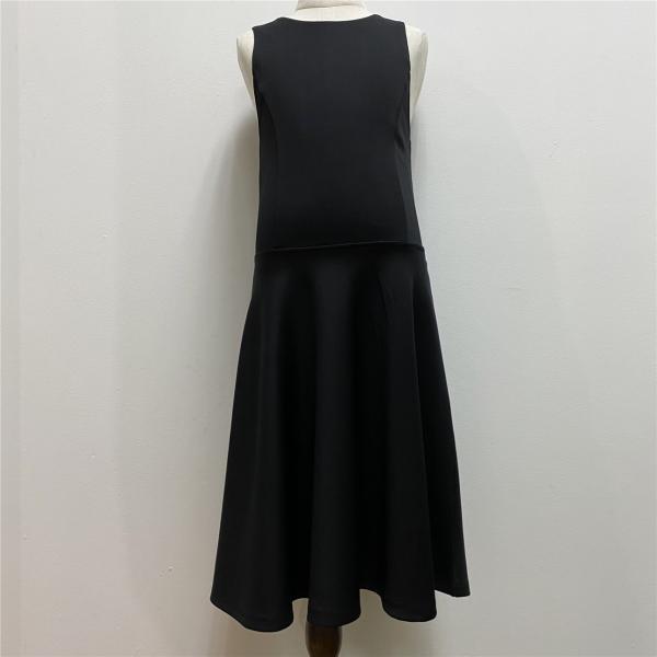 Style Sleeveless Elegant Black Little Girl Kids Party Dress 92% Polyester 8% Spandex
