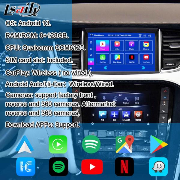 8+128G Android Navigation Box Infotainment Module for Infiniti QX50 2018-2020 EX QX80 with Wireless CarPlay, Android Interface