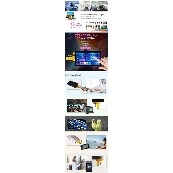 Polcd 5.5 Inch Full Viewing Angle TFT Display 720x1280 Resolution 350nit Display High Performance LCD Screen
