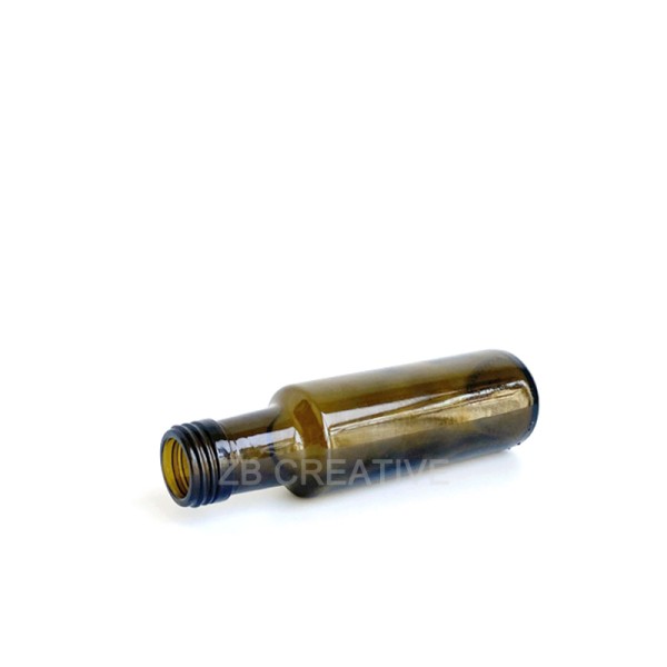125ml Antique Green Flint Mini Dorica Round Glass Bottle Screw Cap Olive Oil 170g 7651S
