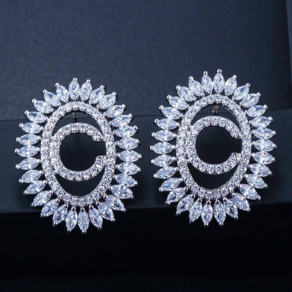 Fashion CZ Letter Earrings Jewelry Christcross-row Earrings necklace jewelry set