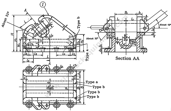 Bolted Dog-Type Anchor Chain Stopper for 17–68 mm Chain | JIS F 2002-Type, Cast Steel or Ductile Iron