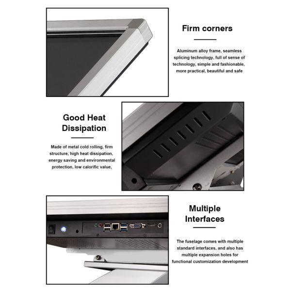 50 Inch Horizontal Touch Screen Kiosk IP45 Rating Android 7.1 Internal Digital Signage