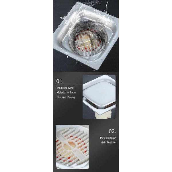 4 Inch Square Commercial Stainless Steel Floor Drains For Kitchen Bathroom Garage