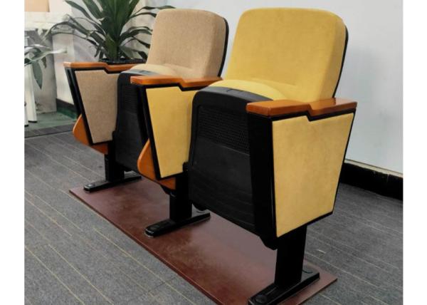 Safe Plastic Auditorium Theater  Chairs With Folded Writing Pad for Conference Hall