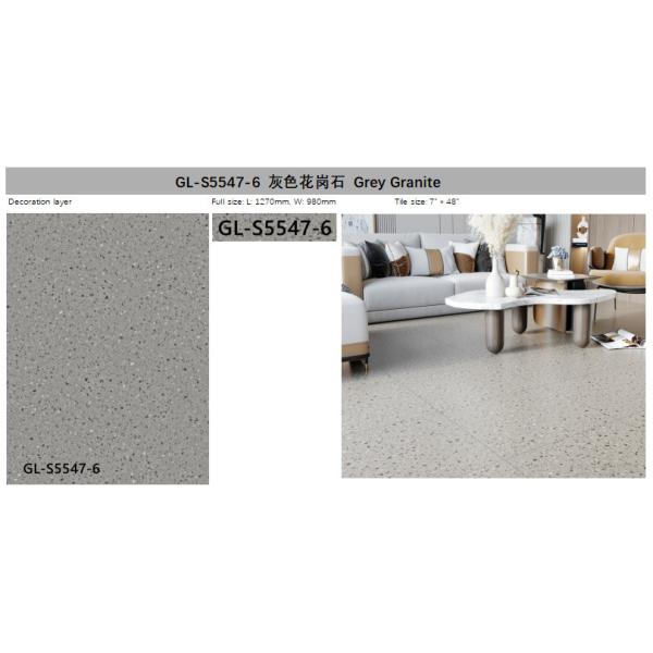Плотно сожмите - устойчивое серое выскальзывание GKBM Greenpy GL-S5547-6 настила 0.3mm Eco винила гранита дружелюбное анти-