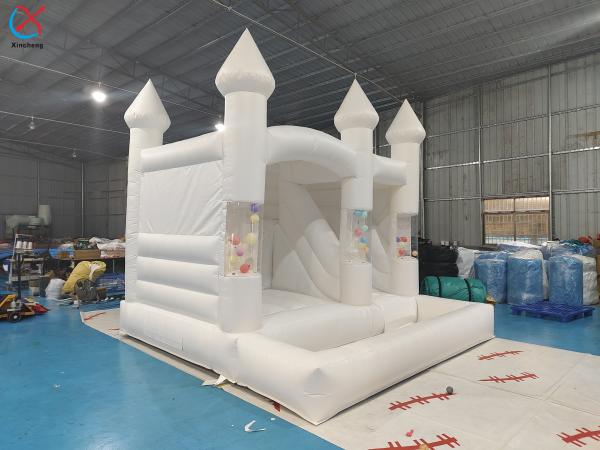 Wedding Jumping Castle Bounce House With Pool Inflatable White Bouncy House