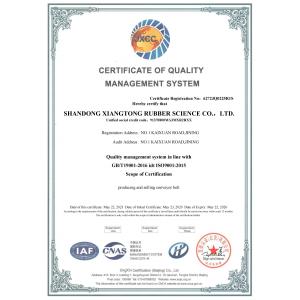 Shandong Xiangtong Rubber Science Co.,Ltd Сертификации