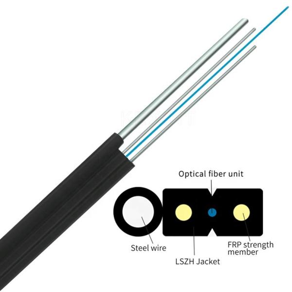 GJYXCH 1 2 4 fio de aço do núcleo G657A1 ou de preto de FRP cabo pendente da fibra ótica
