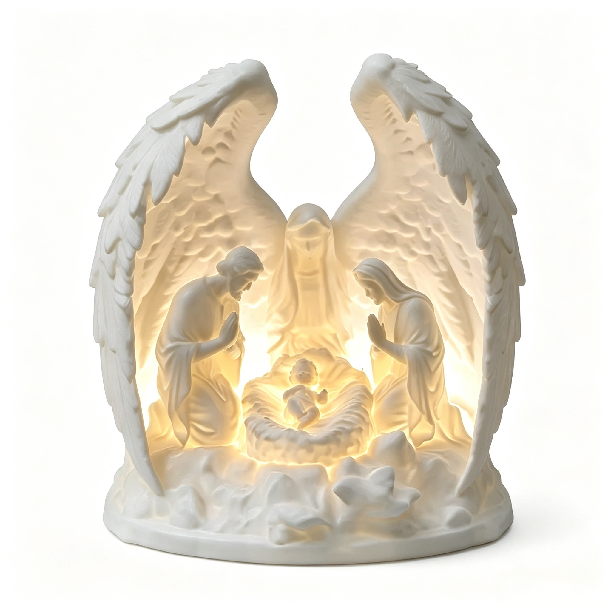 Angel Wing 3D Printed Holiday Decoration Holy Nativity Scene Christmas Tabletop Ornament