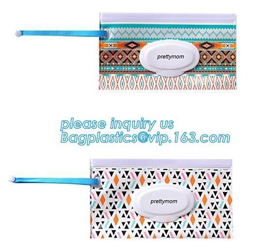 Portable wet tissue packaigng bag container, EVA custom wet tissue bag, tissue container bag,tissue packaging diaper pac
