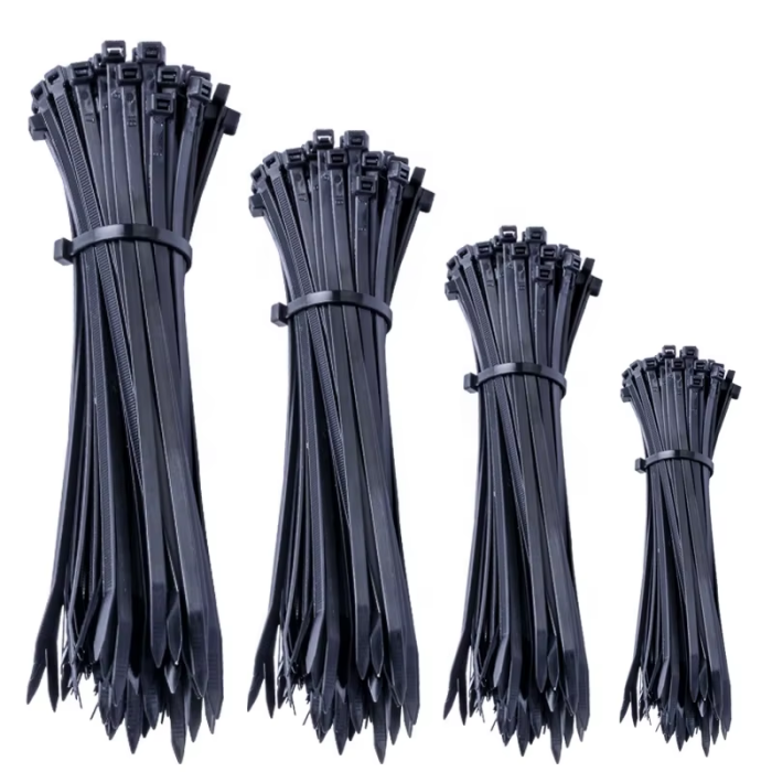 Black Plastic Self Locking Cable Ties 66 Nylon Zip Ties 4.8*120mm Size