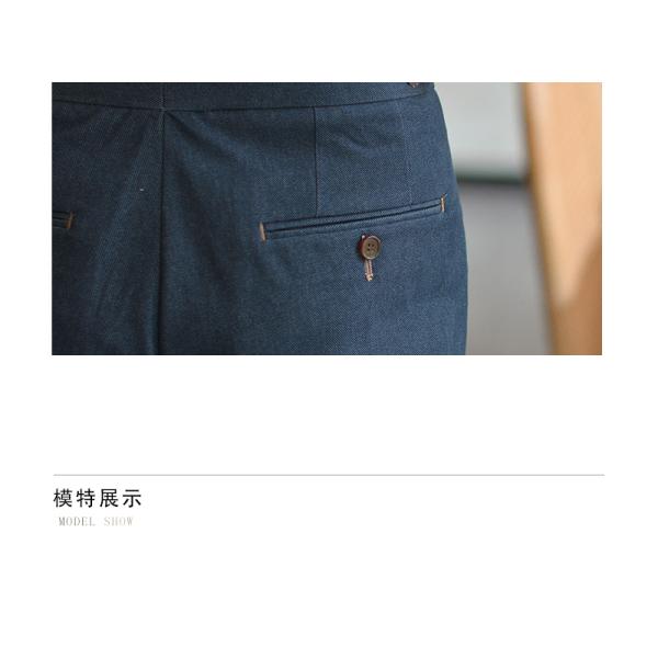 Apoyo 7 días Muestra de pedido Tiempo de entrega Cinturón Vintage Twill pantalones de denim para hombres Traje