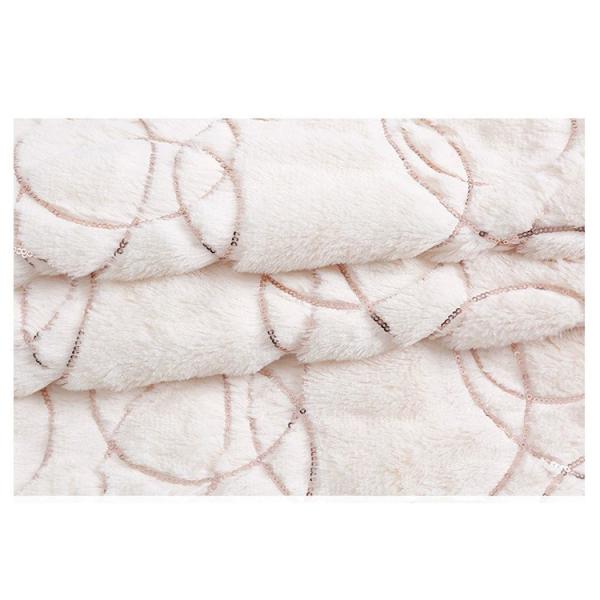 China Supplier Wholesale Shine Poly Round Shape Embroidered Sequin Fabric Velvet