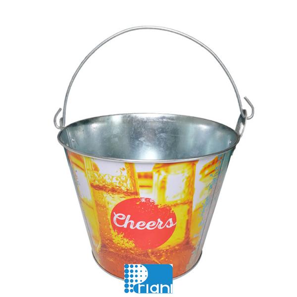 750ml 500ml Popcorn Metal Tin Ice Wine Bucket Galvanized Bucket With Lid