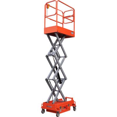 Indoor Push Around Electric Small Scissor Lifts Platforms Single Person Mini Aerial Work Platform
