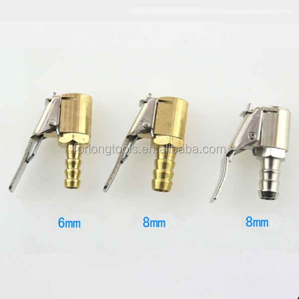 Stock 6MM 8MM Car Tyre Wheel Tire Air Chuck Inflator Pump Valve Clip Connector for Universal Vehicles Ready to Ship