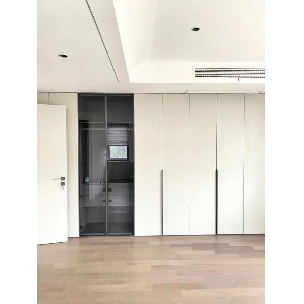 Door Invisible Oak Handle Hotel Modern White Cabinet