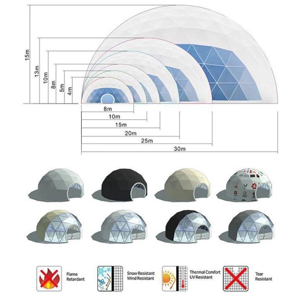 Large capacity Geodesic Dome Tent For 1000 - 2000 seaters