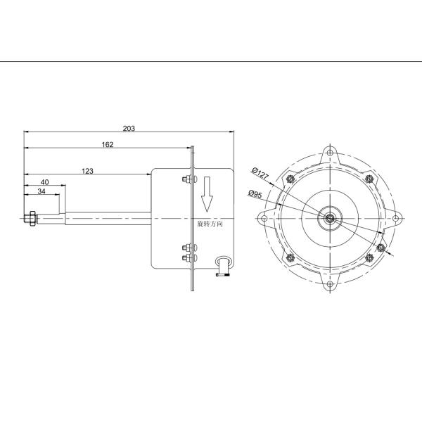 25w Single Phase 6 Poles Air Cooler Fan Motor , Air Conditioner Motor For Air Cooler Machine