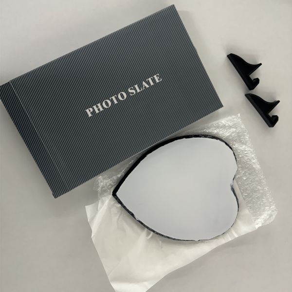 In Stock, 20x25cm Heart Shape Sublimation Rock Slate Custom Printing and Personalized Gifts, Glossy&Matte Finish Available