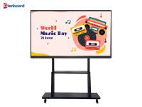 Pizarra interactiva digital de pie de 86 pulgadas, pantalla táctil inteligente para aulas/enseñanza