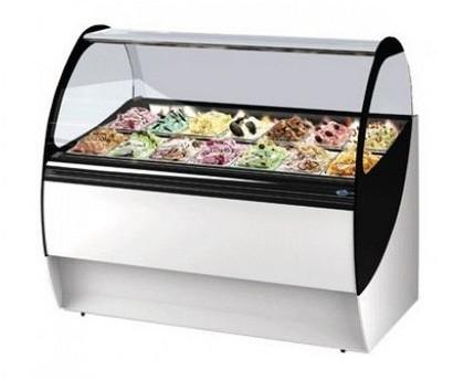 Commercial Ice Cream Display Freezer , Air Cooling Gelato Display Cabinets