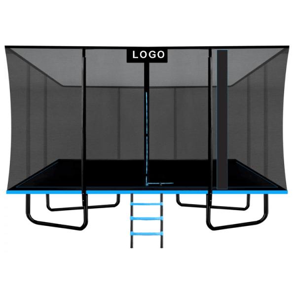 Unisex Outdoor Garden Park Fitness Elastic Bed Rectangle Trampoline with Safety Net