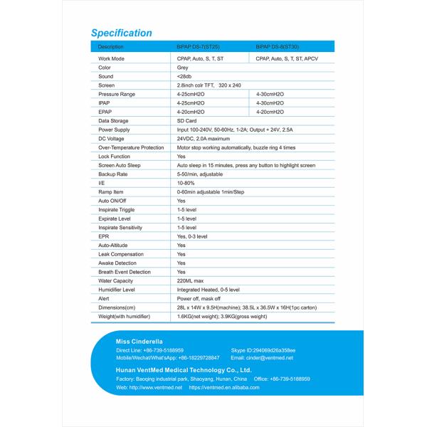 24V Sleep Apnea Machine CPAP , APCV Portable Air Breathing Machine