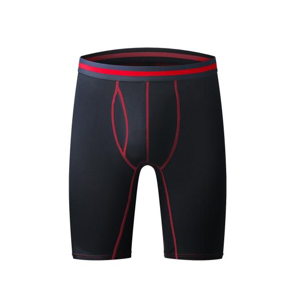 Cuecas Boxer masculinas Athletic Fitness Roupa íntima de compressão de perna longa para corrida