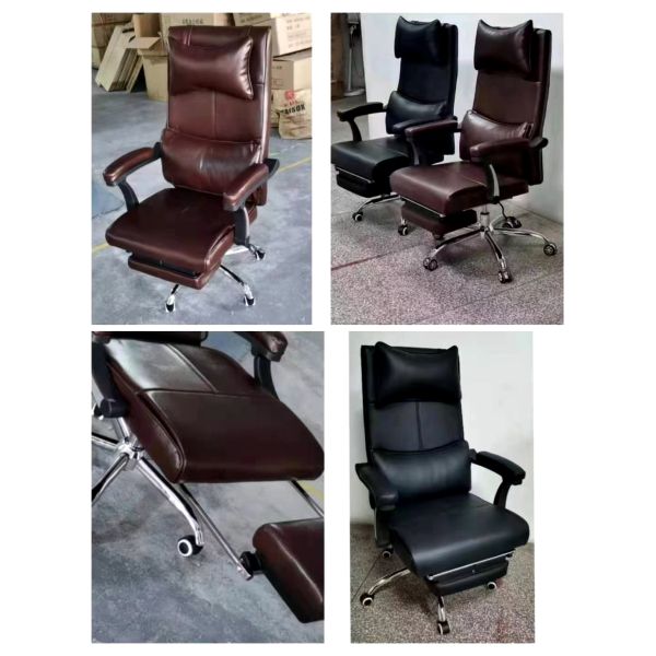 Office Gaming PU Leather Chair Recliner With Footrest High Back