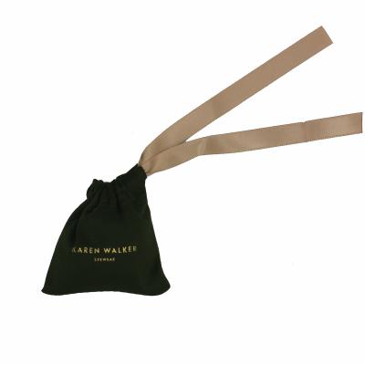 Microfiber Black Jewelry Pouch Jewelry Storage Pouch 160-230GSM Customized