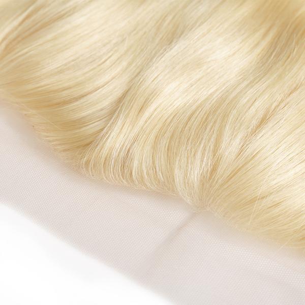 Orelha do cabelo reto do Virgin do cabelo louro do fechamento do laço da orelha 13x4 à cor natural