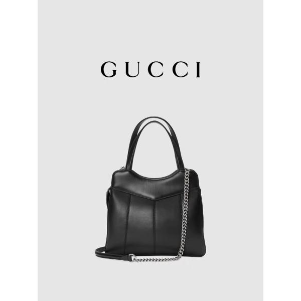 Silhouettes en cuir de Tone Gucci Tote Mini Classic de palladium