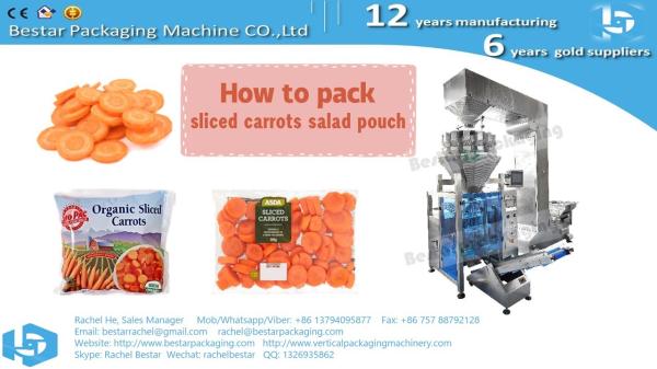 Bestar new design weighing filling machine for sliced vegetables, carrots, cucumbers packaging