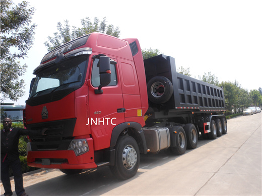 Hydraulic Tri Axle Rear Tipping Dump Trailer Truck With Hyva Hydraulic Cylinder