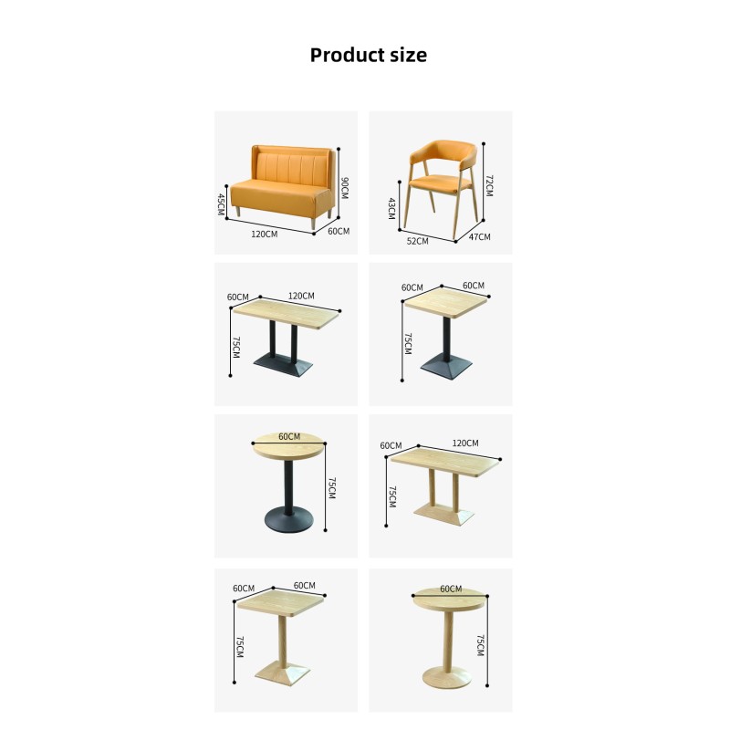 Custom High Quality Cheap Price Restaurant Dining Booth Seating  Furniture Cafe Shop Table and Chairs Set