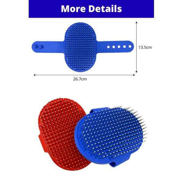Pet Bath Brush With Massage Beads Safe Deshedding Gentle Cleaning Care