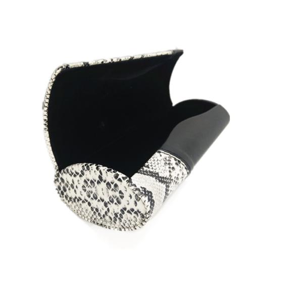 Snake Stripe Red Personalised Hard Glasses Case PU Leather Material