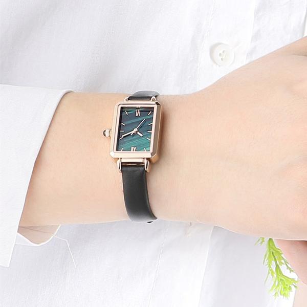 Rectangle Custom Design Fashion Ladies Watch Rose Gold Plating
