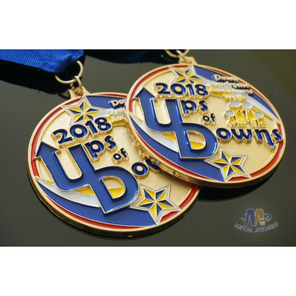 Potter Running Metal Award Medals With Smooth Or Sandblasted Back Customized Shape