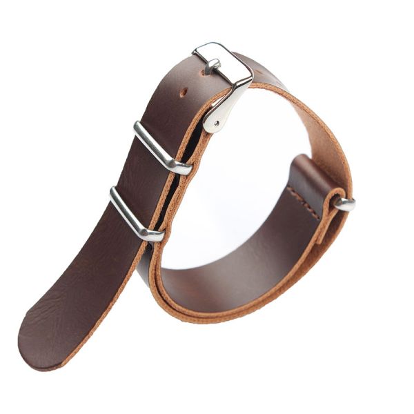 Retro-style Thin Genuine Leather Watch Strap