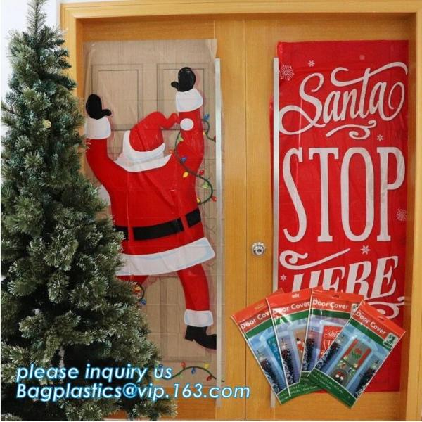 indoor & outdoor door poster PE plastic window cover for halloween christmas decoration,Door Poster Christmas Gift Decor
