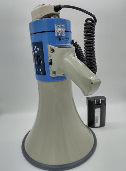 Alto-falantes megafone interno e externo AUX MP3 WAV megafone branco grande 230 x 350 mm
