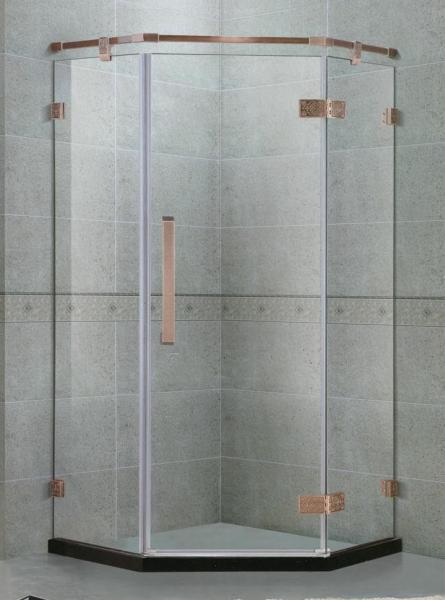135 Degree Stainlees Steel Hinge Shower Enclosures Swing Red Bronze Support Bar For Apartment