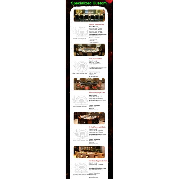 Freestanding Natural Gas Cooking Griddle Teppanyaki Grill Table for Restaurant Hotel
