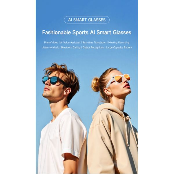 Ai Smart Glasses M88 Intelligent Object Recognition Translator Music Play Bt Calling High pixel Camera IP54 Waterproof App