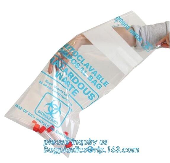 60 micron clear LDPE plastic cotton draw string garbage biohazard bag, Custom printed compostable flat on roll trash bag