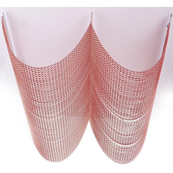 2.0mm Wire diameter Red Color Aluminum Chain Metal Curtains for Hotel decoration