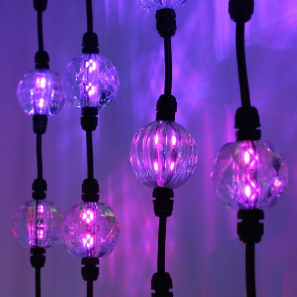 40mm 50mm 60mm DMX RGB Crystal LED 3D Ball Light String for Holiday Lighting